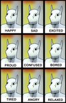 anthro covered_face emotion_chart male text confusedraven equid equine horse mammal absurd_res english_text expression_sheet hi_res meme