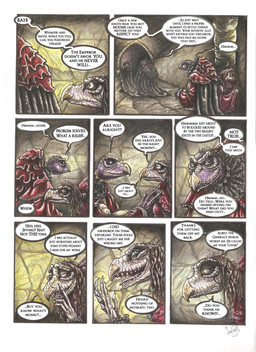 anthro beak elderly fangs gown lovers_moment multi_limb renaissance_architecture renaissance_clothing secretly speech_bubble teeth text whimper whimpering worried skekla_(artist) the_dark_crystal skekla_the_illustrator skekna_the_slave_master skeksil_the_chamberlain skekung_the_garthim_master alien skeksis comic english_text hi_res herm_(lore)