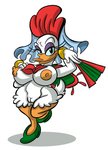 anthro areola big_breasts breast_expansion breasts clothing expansion female footwear genitals high_heels mostly_nude nipples non-mammal_breasts pussy shoes solo thebrave donna_duck_(disney) anatid anseriform avian bird duck 2_frame_animation animated hi_res