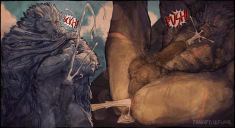 abs after_sex anal_hair anthro anus arm_scar armpit_hair asian_clothing balls big_penis blue_cape blue_clothing bodily_fluids body_hair butt cape chest_scar clothing crossed_arms cum cum_fart cum_inside cum_on_face cum_on_own_face cum_on_self east_asian_clothing erection exclamation_point eyes_closed facial_scar fangs fundoshi fur genital_fluids genitals grey_body grey_fur hairy_balls humanoid_genitalia humanoid_penis japanese_clothing leg_scar lying male mature_anthro mature_male muscular muscular_anthro muscular_male navel nude_anthro nude_male on_back penis perineum scar snout snout_scar solo spread_legs spreading sweat sweaty_body teeth text underwear vein veiny_penis fanofthefurr elden_ring fromsoftware blaidd_(elden_ring) canid canine canis mammal wolf 2026 digital_drawing_(artwork) digital_media_(artwork) english_description english_text hi_res