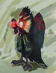 anthro beak clothed clothing feathers male solo zerbug blackie_(character) fan_character avian bird mammal absurd_res hi_res huge_filesize