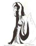 anthro clothing dress female solo james_m_hardiman mammal mephitid skunk 1997 dated hi_res