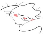 ambiguous_gender eyes_closed feral pillow pink_nose simple_background sleeping smile solo tail tongue tongue_out whiskers white_background keke_(artist) domestic_cat felid feline felis mammal 4:3 animated short_playtime