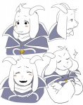 anthro fur male solo white_body white_fur ikutasemi undertale undertale_(series) asriel_dreemurr boss_monster_(undertale) bovid caprine mammal