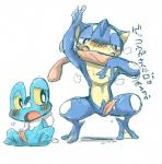 anthro blush erection froakie greninja japanese_text male masturbation nintendo penis pokémon precum text video_games
Rating: Explicit
Score: 2
User: rakushun
Date: April 13, 2014