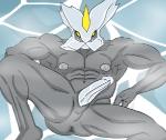 abs alternate_species animal_genitalia anthro anthrofied erection genital_slit genitals grey_body grey_skin humanoid_genitalia humanoid_penis looking_at_viewer male muscular muscular_anthro muscular_male navel nipples penis pokemorph presenting solo teeth yellow_eyes buffurun mythology nintendo pokemon dragon generation_5_pokemon kyurem legendary_pokemon mythological_creature mythological_scalie normal_kyurem pokemon_(species) scalie 2012 low_res