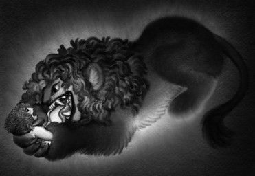 ambiguous_gender duo feral fur hairless mane nude oral_vore questionable_consent teeth tongue vore ink-the-artist domestic_cat felid feline felis hairless_cat human mammal sphynx_(cat) hi_res monochrome