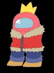 biped boots bottomwear clothed clothing coat crown denim denim_bottomwear denim_clothing fluffy fluffy_coat footwear headgear jacket jeans legwear male not_furry pants paper_crown red_clothing red_coat red_topwear shirt shoes simple_background smile solo spacesuit topwear winter_jacket yellow_boots yellow_clothing yellow_footwear demon_ascended_(artist) among_us innersloth impostor_(among_us) rex_regnant_(demon_ascended) alien humanoid absurd_res alpha_channel colored digital_drawing_(artwork) digital_media_(artwork) hi_res signature