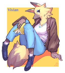anthro blush book boots border bottomwear breasts clothed clothing denim denim_bottomwear denim_clothing eyeshadow female fingers footwear fur grey_body grey_fur jacket jeans jewelry kemono makeup multicolored_body multicolored_fur necklace pants shirt shoes sitting smile socks solo tail tan_body tan_fur text topwear two_tone_body two_tone_fur white_border sususuigi animal_crossing nintendo vivian_(animal_crossing) canid canine canis mammal wolf digital_media_(artwork) hi_res shaded signature