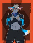 anonymous_gender belly blush bulge kerchief shadow kingdraws anonymous canid canine mammal 3:4 absurd_res hi_res