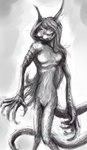 anthro claws female looking_at_viewer small_waist solo lenore_skye vandclash junie_(lenoreskye) humanoid unknown_species absurd_res hi_res sketch