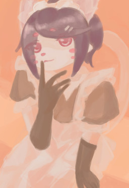 anthro clothing female maid_uniform pink_eyes solo uniform maid. softspecies pisechka_(softspecies) domestic_cat felid feline felis mammal