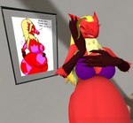 2020 2d_artwork 3d_(artwork) anthro belly big_belly bikini blaziken blush breasts clothing digital_media_(artwork) english_text erauue female flattering generation_3_pokemon hair hand_on_breast hand_on_chest heart_symbol hi_res long_hair nintendo paint_on_body painting photo picture_frame pokemon pokemon_(species) pregnant pregnant_anthro pregnant_female roxy_(zdog909) signature solo source_filmmaker_(artwork) swimwear text thick_thighs two-piece_swimsuit wide_hips zdog909