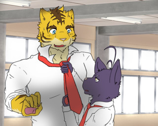 blue_eyes cat dress_shirt duo feline fur male male/male mammal morenatsu pink_nose popped_collar purple_fur red_tie shin_kuroi sleeves_rolled_up tiger tiger_stripes torahiko_ooshima yellow_eyes yellow_fur パオマー
Rating: Safe
Score: 2
User: Lionxie
Date: February 23, 2015 blue_eyes cat dress_shirt duo feline fur male male/male mammal morenatsu pink_nose popped_collar purple_fur red_tie shin_kuroi sleeves_rolled_up tiger tiger_stripes torahiko_ooshima yellow_eyes yellow_fur パオマー
Rating: Safe
Score: 2
User: Lionxie
Date: February 23, 2015
