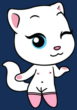 anthro blue_eyes breasts clothed clothing female footwear fur genitals partially_clothed pink_clothing pink_footwear pink_socks presenting presenting_vulva socks solo tail vulva white_body white_fur third-party_edit talking_tom_and_friends talking_tom_and_friends_minis talking_angela domestic_cat felid feline felis mammal absurd_res alpha_channel hi_res