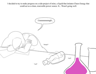 beaker bottle chemicals clothing container cork dialogue female frustrated furniture groan hair laboratory_equipment laboratory_glassware milk narration paper scientific_instrument shirt simple_background solo sound_effects speech_bubble table tank_top text topwear white_background gigajule5_(artist) sega sonic_the_hedgehog_(series) miles_prower animal_humanoid canid canid_humanoid canine canine_humanoid fox_humanoid humanoid mammal mammal_humanoid english_text