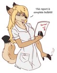 anthro clothed clothing female fur hair simple_background solo tail text dainerissindra fan_character canid canine fennec_fox fox mammal true_fox colored digital_drawing_(artwork) digital_media_(artwork) english_text hi_res shaded