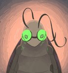 2019 ambiguous_gender antennae_(anatomy) arthropod blattodea cockroach digital_media_(artwork) dystopian eyewear glasses half-length_portrait hi_res insect looking_at_viewer max_(maximillian_fly) maximillian_fly multi_limb novern portrait simple_background solo standing