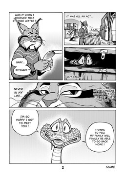anthro box clothing container crate dialogue duo fangs feral flashback letter male pointy_ears scales shipping_yard speech_bubble sweater teeth text topwear whiskers some_(someone) disney zootopia gary_de'snake pawbert_lynxley canada_lynx felid feline lynx mammal pit_viper reptile scalie snake viper black_and_white comic english_text hi_res monochrome