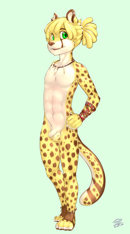 abs adolescent amputee anthro athletic athletic_anthro athletic_male balls biped blonde_hair brown_body brown_fur brown_nose disability flaccid foreskin fur genitals hair hand_on_hip humanoid_genitalia humanoid_penis jewelry male necklace pecs penis simple_background small_penis solo yellow_body yellow_fur young young_anthro young_male raineshadowpaw tumelo_lawie cheetah felid feline mammal absurd_res hi_res nonbinary_(lore)