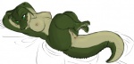 anthro anus biped blush breasts female genitals green_eyes lying nipples non-mammal_breasts non-mammal_nipples nude on_back pussy ridges slightly_chubby solo tail conditional_dnp sefeiren fgs alligator alligatorid crocodilian lizard reptile scalie 2011 sketch