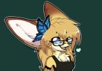 accessory anthro butterfly_clip eyewear female glasses hair_accessory hairclip heart_symbol smile solo magenta7 kaiyonato canid canine fennec_fox fox mammal true_fox 2018 bust_portrait digital_media_(artwork) portrait shaded