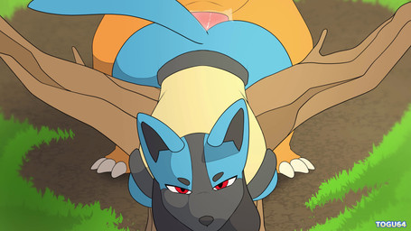 anal anal_penetration anthro anthro_on_anthro anthro_penetrated anthro_penetrating anthro_penetrating_anthro bent_over big_penis blue_body blue_fur bodily_fluids butt claws duo erection from_behind_position fur genital_fluids genitals male male/male male_penetrated male_penetrating male_penetrating_male moan nude penetration penile penile_penetration penis penis_in_ass red_eyes sex simple_background tail togu64 mythology nintendo pokemon canid canine charizard dragon generation_1_pokemon generation_4_pokemon lucario mammal mythological_creature mythological_scalie pokemon_(species) scalie 16:9 4k absurd_res animated hi_res huge_filesize short_playtime sound video widescreen