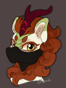 brown_hair fangs female feral green_eyes hair horn mask sharp_teeth solo teeth transformation anoraknr friendship_is_magic hasbro my_little_pony mythology autumn_blaze_(mlp) dragon kirin mythological_creature mythological_scalie nirik scalie 3:4 animated hi_res