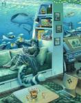 2017 amazing_background ambient_fish ambient_sealife anthro anthro_focus aquarium artist bag barefoot bedding beverage blanket book bookshelf bottle bottomwear breasts brush carpet_shark chair christmas_lights clothed clothing container cup cushion cyprinid cypriniform detailed detailed_background drawer drawing_board eyewear feet felid feline female feral fish fish_tank floor fluffy fluffy_tail fur furniture fuzzy glass glass_container glass_cup glasses goldfish green_eyes group hair hi_res inside kacey kacey_(kacey) kotatsu lamp lights long_hair long_tail mammal marine markings paint paintbrush painting painting_(object) pantherine pawpads picture_frame pillow pink_nose plant ponytail pufferfish ray_(fish) reading relaxed_expression relaxing sea serval shark shirt shorts sitting smile snow_leopard sofa solo solo_focus spots spotted_body spotted_fur stingray table tail tea tea_cup teapot terrarium tetraodontiform topwear traditional_media_(artwork) underwater vivarium water whale_shark whiskers window wood wood_floor