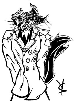 abstract_art alternate_form alternative_fashion anthro asymmetrical black_body black_fur black_tail button_(fastener) clothing coat countershade_neck countershading cybernetics evil_look expressionism fur hands_behind_back machine male metal mysterious robotic sharp_teeth simple_background solo steampunk surrealism tail teeth topwear trenchcoat whiskers white_background wire yahmos jack_salem cyborg gulonine mammal marten mustelid musteline sable_(marten) 2013 black_and_white hi_res monochrome signature