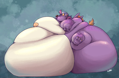 anthro back_rolls backwards_baseball_cap backwards_hat baseball_cap belly belly_rolls big_belly big_butt big_cheeks big_moobs big_nipples butt chubby_cheeks clothing fat_rolls freckles hair hair_through_hat hat headgear headwear horn huge_belly huge_butt huge_cheeks huge_moobs hyper hyper_belly hyper_butt hyper_moobs immobile leg_rolls love_handles male moobs morbidly_obese morbidly_obese_anthro morbidly_obese_male navel nipples nude obese obese_anthro obese_male overweight overweight_anthro overweight_male purple_body purple_hair sitting solo tail tail_tuft thick_thighs tuft white_belly wings khatoblepas jakob_(khatoblepas) kaiju 2024