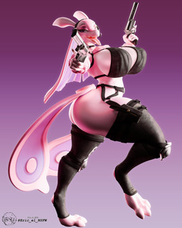 anthro arm_tuft big_breasts big_butt breasts butt chest_tuft clothing electronics female gun handgun headgear headphones headset holding_gun holding_handgun holding_object holding_ranged_weapon holding_revolver holding_weapon huge_breasts huge_butt knee_pads legwear open_mouth pink_body pink_eyes ranged_weapon revolver solo standing thick_thighs thigh_highs tongue tongue_out trigger_discipline tuft weapon wrist_tuft doblezetaeleri_(artist) mayosplash_(modeler) palworld pocketpair lovander_(mayosplash) lovander pal_(species) 3d_(artwork) absurd_res digital_media_(artwork) hi_res