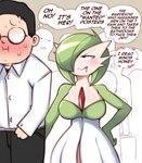 big_breasts blush breasts butt butt_grab clothed clothing eyewear female glasses green_body green_hair group hair hand_on_butt heart_symbol male mind_reading not_furry profanity telepathy text tongue white_body saltyxodium nintendo pokemon gardevoir generation_3_pokemon human humanoid mammal pokemon_(species) 2022 absurd_res english_text hi_res