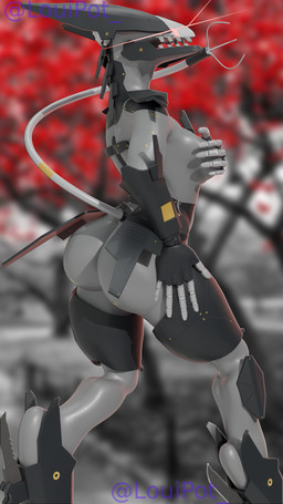 anthro anthrofied breasts crossgender detailed_background female grey_body hand_on_breast hands_covering_breasts machine mtf_crossgender solo tail louipot dododragon56_(modeler) konami metal_gear metal_gear_rising:_revengeance platinumgames blade_wolf humanoid robot robot_anthro 3d_(artwork) 9:16 absurd_res digital_media_(artwork) hi_res