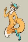 4_toes 5_fingers anthro blue_eyes blue_hair digitigrade feet fingers hair male open_mouth solo teeth toes tongue gonewiththefart canid canine fox mammal digital_media_(artwork)