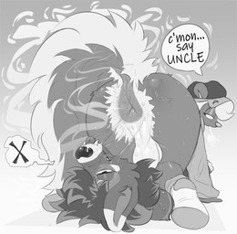 anthro anus backsack balls big_butt bodily_fluids butt clothing duo footwear genitals male male/male musk socks sweat sweaty_butt tail thick_thighs wide_hipped_anthro wide_hips iamapoliceman popo_(iamapoliceman) canid canine mammal absurd_res hi_res monochrome