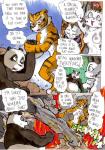 2014 anthro bear better_late_than_never butt comic daigaijin dialogue dreamworks english_text erect_nipples erection felid female fight giant_panda group kung_fu_panda ladies_of_the_shade leopard male mammal master_po_ping master_tigress murid murine muscular nipples nude painting_(artwork) pantherine punch pustule rat rodent snow_leopard speech_bubble text tiger traditional_media_(artwork) vein watercolor_(artwork)