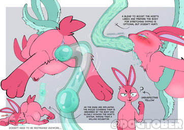 3_toes abdominal_bulge all_fours andromorph anthro anus ass_up bdsm blush bodily_fluids bondage bound butt clitoris cum cum_inflation cum_inside deep_throat drooling egg egg_in_vagina egg_insertion feet fucked_silly fur genital_fluids genitals hands_behind_back hypnosis inflation intersex looking_pleasured mind_control neck_bulge nude oral oral_penetration oviposition ovipositor penetration pregnant pregnant_andromorph pregnant_anthro pregnant_intersex red_body red_fur restrained saliva sex shaking solo spread_legs spreading suspension tentacle_penetration tentacle_sex tentacles text toes trembling vaginal vaginal_penetration vulva dogtober east_(dogtober) lagomorph leporid mammal rabbit english_text hi_res