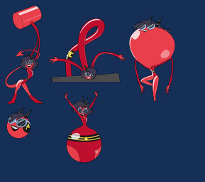 anthro elastic female hammer_arm latex simple_background solo transparent_background weapon_arm themadastronaut dc_comics hellaverse helluva_boss millie_(helluva_boss) plastic_man demon imp 2025 absurd_res alpha_channel digital_media_(artwork) hi_res multiple_images