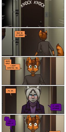 anthro bodily_fluids dialogue duo female male male/female tears text james_howard patreon agatha_(james_howard) alphonse_(james_howard) cougar domestic_cat felid feline felis mammal absurd_res comic english_text hi_res url