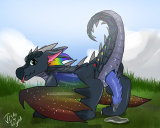 anus blep bodily_fluids cloud cum cum_drip dripping erection feral genital_fluids grass jester_of_the_night male outside plant rainbow_wings slit_penis solo tongue tongue_out wings young young_feral wings_of_fire peacemaker_(wof) nightwing_(wof) scalie hi_res