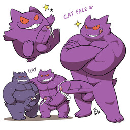 3_toes anthro balls duo erection feet foreskin genitals licking licking_lips looking_at_viewer male male/male muscular muscular_male penis red_eyes red_sclera self_lick simple_background smile standing star teeth toes tongue tongue_out white_background takataka nintendo pokemon generation_1_pokemon gengar ghost pokemon_(species) spirit 1:1 2018 digital_drawing_(artwork) digital_media_(artwork)