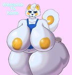 anthro apron apron_only belly big_breasts big_butt blue_eyes breasts butt clothing female fur huge_breasts huge_butt huge_thighs hyper hyper_butt hyper_thighs nipples overweight overweight_female plate smile solo thick_thighs white_body white_fur yellow_ears yellow_nipples weksoida domestic_cat felid feline felis mammal absurd_res hi_res