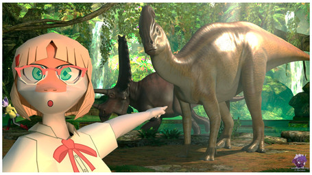 anthro eyewear female feral glasses green_eyes group looking_at_viewer orange_body outside purple_body running solo_focus ellechugas3000 dovykiin_(modeler) goodbye_volcano_high ko_op_(game_developer) two_soyjaks_pointing naomi_(gvh) trish_(gvh) ceratopsian ceratopsid chasmosaurine dinosaur hadrosaurid marginocephalian ornithischian ornithopod parasaurolophus prehistoric_species reptile scalie triceratops 16:9 3d_(artwork) colored digital_media_(artwork) hi_res meme widescreen