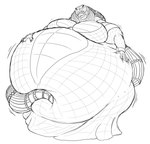 anthro bandage belly big_belly big_breasts breasts claws cleavage clothed clothing countershading dress eyelashes female hand_on_belly hands_on_stomach huge_belly hyper hyper_belly jewelry looking_at_viewer morbidly_obese morbidly_obese_anthro morbidly_obese_female obese obese_anthro obese_female overweight overweight_anthro overweight_female solo standing thick_eyelashes hectorthewolf egyptian_mythology marvel marvel_cinematic_universe middle_eastern_mythology moon_knight_(series) mythology ammit ammit_(moon_knight) crocodilian deity reptile scalie 2022 digital_drawing_(artwork) digital_media_(artwork) hi_res monochrome sketch