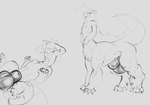 animal_genitalia balls big_balls fur genitals male sheath solo tail curseofdreg mythology dragon furred_dragon furred_scalie mythological_creature mythological_scalie scalie taur monochrome