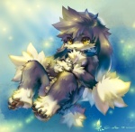 3_toes 4_fingers anthro balls barefoot biped chest_tuft feet fingers fluffy fur genitals grey_body grey_fur hindpaw male nude pawpads paws shota solo toes tuft white_body white_fur yellow_eyes young young_anthro jeacn bandai_namco klonoa_(series) klonoa domestic_cat felid feline felis mammal 2008