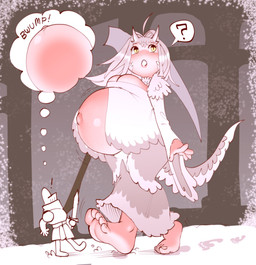 armor belly big_belly breasts duo female fur knight male pregnant pregnant_female warrior white_body white_fur hellbrain dark_souls fromsoftware crossbreed_priscilla hybrid 2022 hi_res