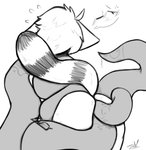 anal anal_penetration anthro big_butt big_ears blush butt double_penetration eyes_closed eyewear fluffy fluffy_tail glasses hair male penetration restrained restrained_by_tentacles solo tail tentacles jude_(artist) kirli ailurid mammal red_panda monochrome sketch