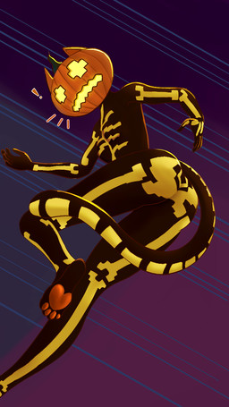 action_pose blue_background bodysuit cat_tail clothing female food for_a_head fruit glowing glowing_eyes heart_pawpads holidays jack-o'-lantern low-angle_view pawpads plant pose pumpkin pumpkin_head purple_background simple_background skinsuit solo tail tight_clothing madecht epic_games fortnite halloween spice_(fortnite) animal_humanoid cat_humanoid domestic_cat felid felid_humanoid feline feline_humanoid felis humanoid mammal mammal_humanoid object_head 9:16 hi_res high_contrast